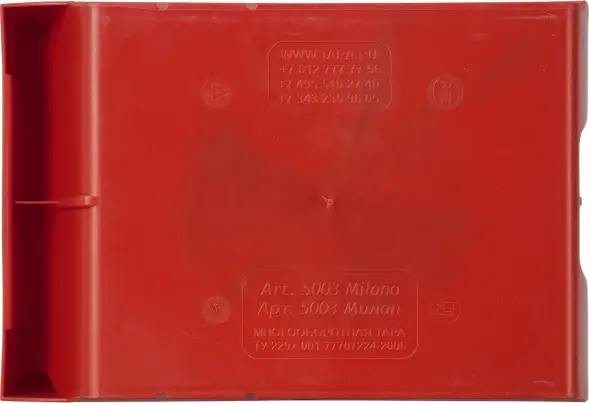 Ящик (лоток) пластиковый сплошной, 350x230x150 мм, 12.08 л, красный [5003]