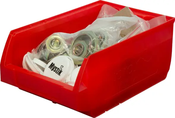 Ящик (лоток) пластиковый сплошной, 350x230x150 мм, 12.08 л, красный [5003]