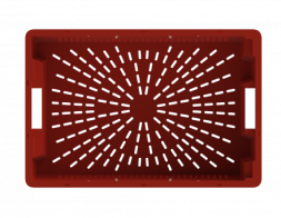 Ящик пластиковый пищевой конусный перфорированный, 600х400х200 мм, красный [12.433.99.PE.R]