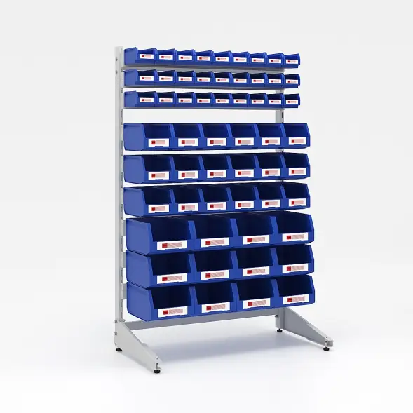 Стеллаж односторонний L1500 №24 (1425х940х500) светло-серый