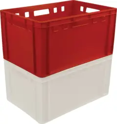 Ящик пластиковый сплошной Е3 (евроформат), 600x400x300 мм, 61 л, синий [210]