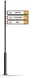 Указатель стальной высокий арт. 487 С 4 табличками
