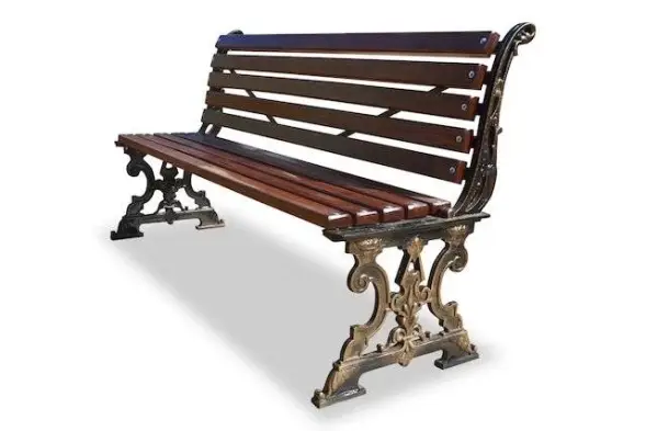 Скамейка чугунная «Ампир» без подлокотников 3,0 м (3 опоры)