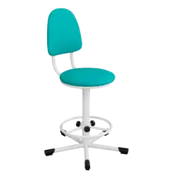 Кресло на винтовой опоре зеленое КР02 каркас белый [10602]