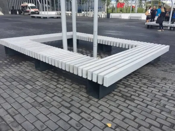 Скамейка стальная вокруг дерева или столба «Сколково» без спинки