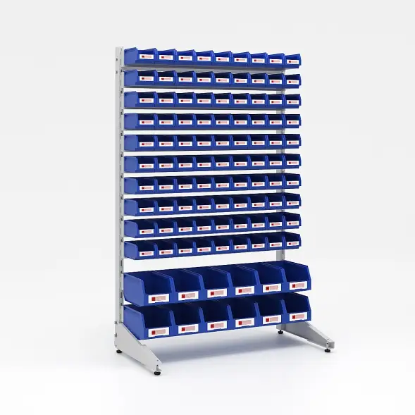 Стеллаж односторонний L1500 №3 (1425х940х500) светло-серый