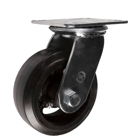 Опора большегрузная поворотная (черная резина) диаметр 250 [9305]