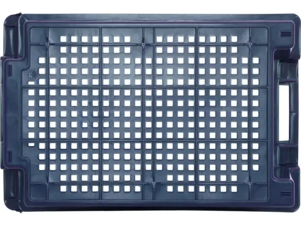 Ящик пластиковый перфорированный, 600x400x200 мм, 48 л, синий [102]