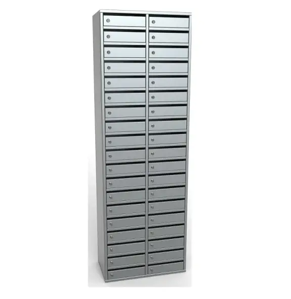 Шкаф для хранения мобильных телефонов на 38 ячеек с прорезями для корреспонденции ШТМ 38-Щ 1875x600x340 мм Серый