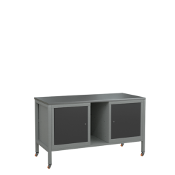 Верстак 1500 с 2 тумбами, полкой и поворотными колёсами [17007]