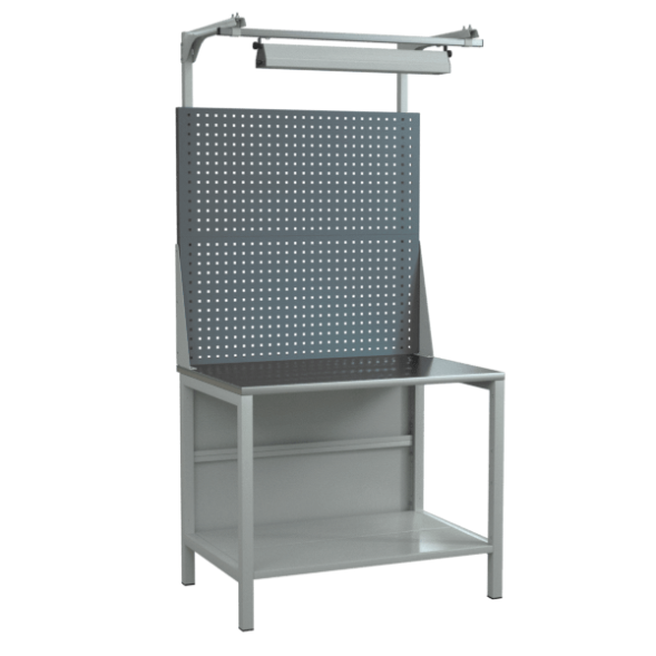 Верстак 1000 с экраном, полками и светодиодным светильником [17407]