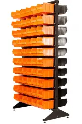 Стеллаж с пластиковыми ящиками 1802-0/0/10