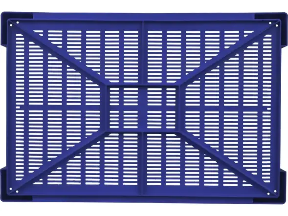 Ящик пластиковый перфорированный, 600x400x135 мм, 32,4 л, синий [119]