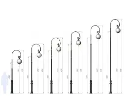 Фонарный столб А-01 со светильником 3,516 м