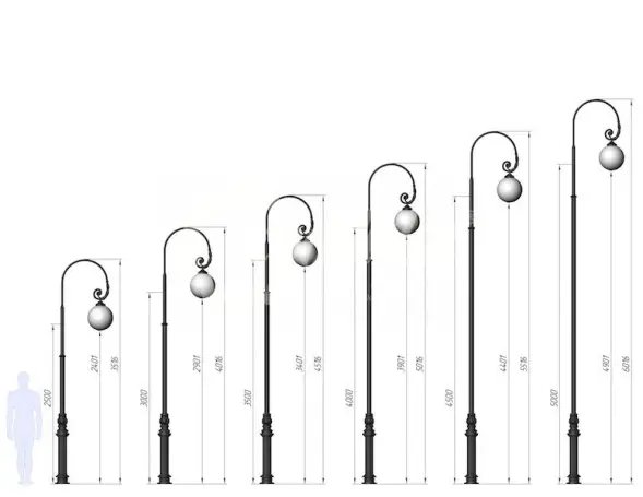 Фонарный столб А-01 со светильником 3,516 м