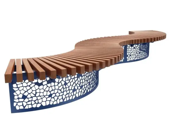 Скамейка стальная «Филигран Радиус» без спинки