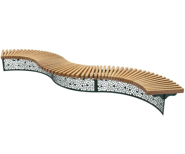 Скамейка стальная «Филигран Радиус» без спинки