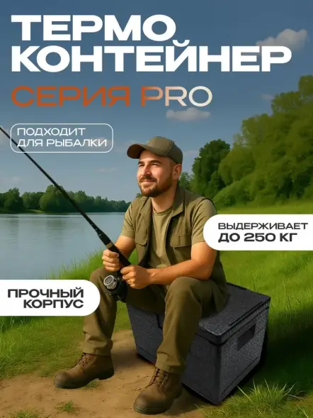 Термоконтейнер TERMOBOX Бытовой Normal, 60 л, 600х400х400 мм, 40кг/м3