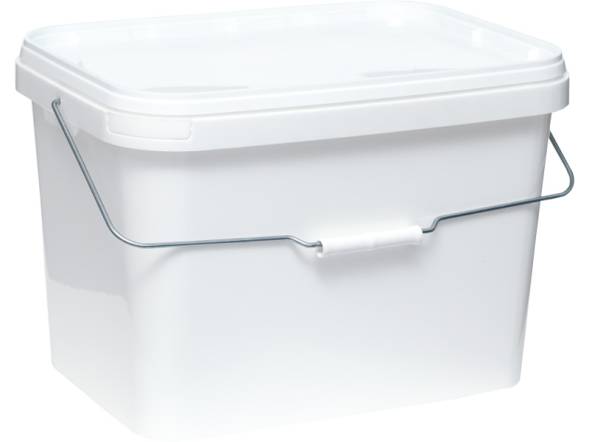 Ведро пластиковое прямоугольное, 20 л, белый [5116]