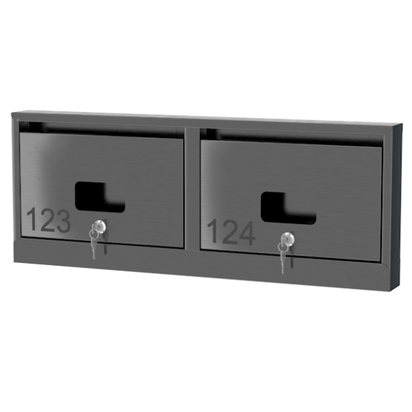 Ящик почтовый из нержавеющей стали серии Слим 1x2 с окошком [11711]