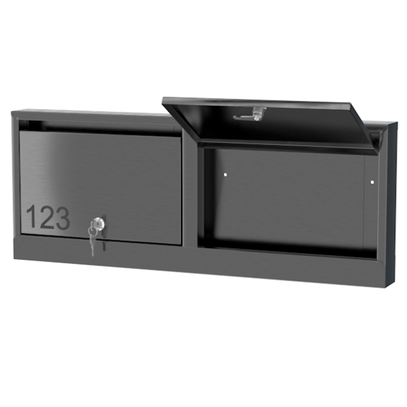 Ящик почтовый из нержавеющей стали серии Слим 1x2 [11712]