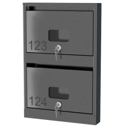 Ящик почтовый из нержавеющей стали серии Слим 2x1 с окошком [11715]