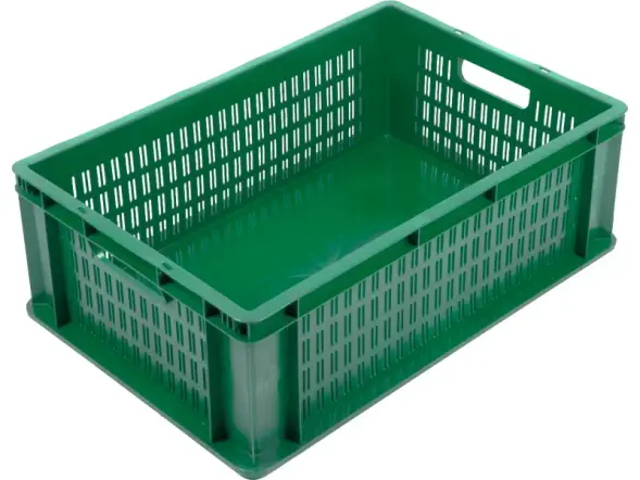 Ящик пластиковый перфорированный, 600x400x200 мм, 40 л, зеленый [6420-21]