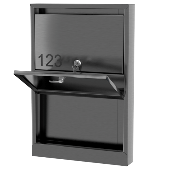 Ящик почтовый из нержавеющей стали серии Слим 2x1 [11716]