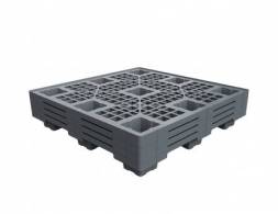 Паллет (поддон) пластиковый перфорированный вкладываемый, 1100х1100х140 мм, серый [02.118.91]