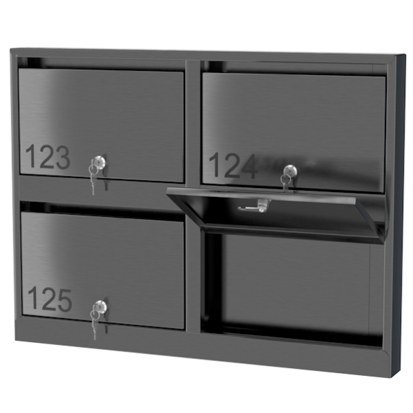 Ящик почтовый из нержавеющей стали серии Слим 2x2 [11718]