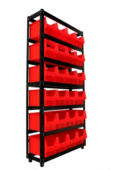 Стеллаж с ящиками для склада на колесах 700K