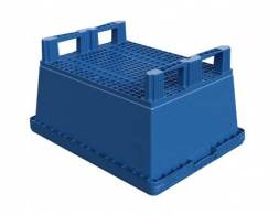 Контейнер пластиковый вкладываемый на полозьях INSTORE, 800х600х320 мм, синий [KVR 8634]