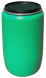 Бочка пластиковая с крышкой и металлическим обручем, 227 л, зеленый [22010007]