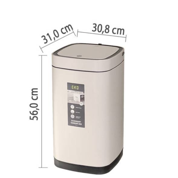 Сенсорное ведро EKO, 30 литров, Бежевый (Перезаряжаемое)