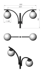Стальной фонарный столб Т-15-2 со светильником 4,76 м