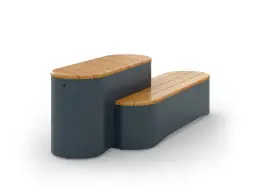 Скамейка «Селена Вуд» овальная 2 секции (лиственница)