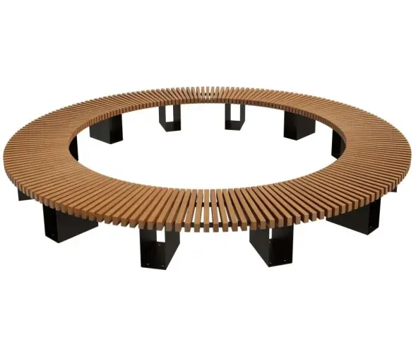 Скамейка стальная круглая «Радиус Раунд» без спинки R 2600 мм (длина 11,0 м) 2/3 круга