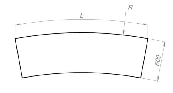 Скамейка стальная круглая «Радиус Раунд» без спинки R 2600 мм (длина 11,0 м) 2/3 круга