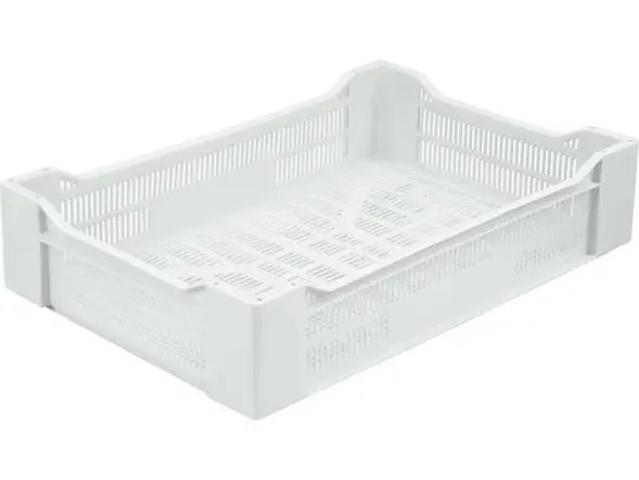 Ящик пластиковый морозостойкий перфорированный, 600x400x135 мм, 32,4 л, белый [119 м]