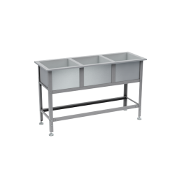 Ванна моечная из нержавеющей стали 3 раковины 870x1490x530 [16827]