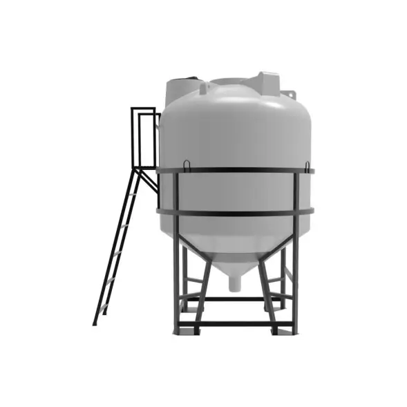 Емкость ЦКТ 5000 л с патрубком 160мм под плотность до 1,2 г/см3 белая в обрешетке с лестницей