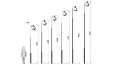 Стальной фонарный столб Т-21 со светильником 5,048 м