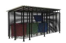 Контейнерная площадка для ТБО «МАФ - 5» (с хозблоком) 8,5 м (5 контейнеров)