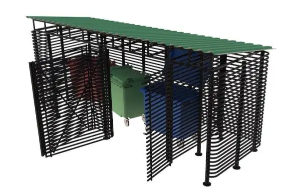 Контейнерная площадка для ТБО «МАФ - 5» (с хозблоком) 8,5 м (5 контейнеров)