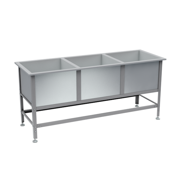 Ванна моечная с 3 раковинами 870x2000x700 [16831]