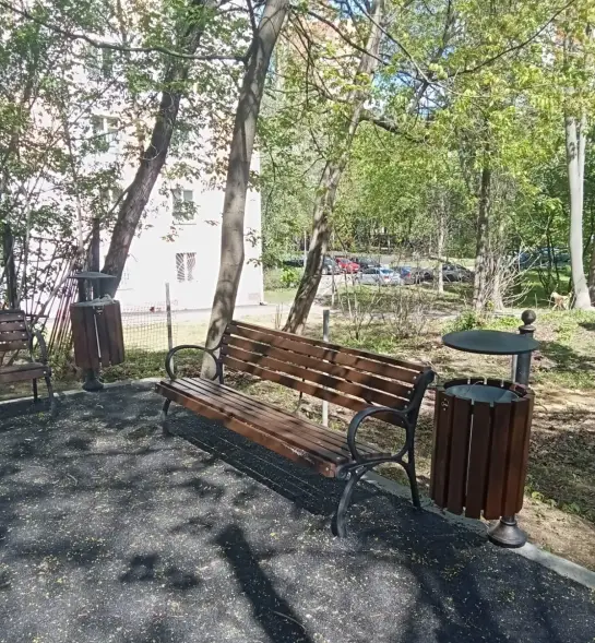 Урна комбинированная чугунная на столбике №4