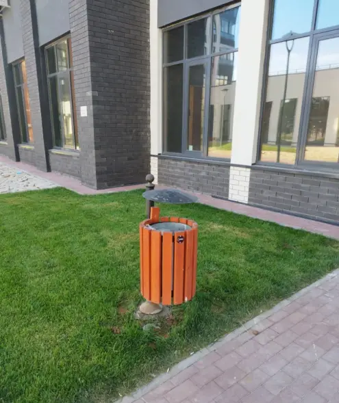 Урна комбинированная чугунная на столбике №4