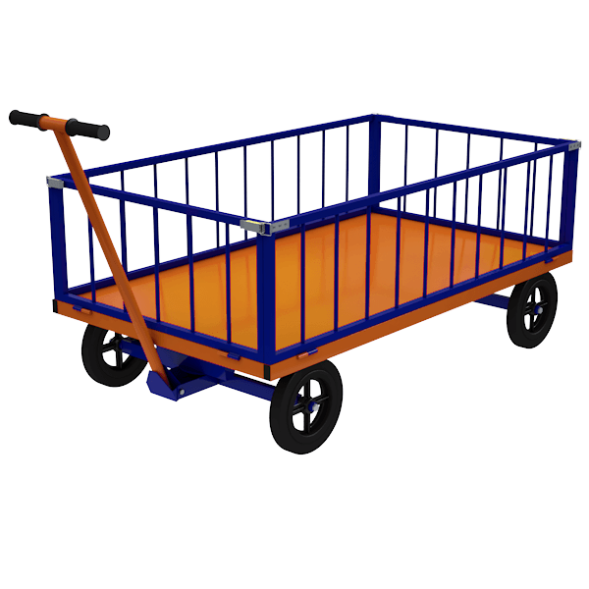 Тележка грузовая с передней поворотной осью с бортами ТПОБ 7 Т [16434]