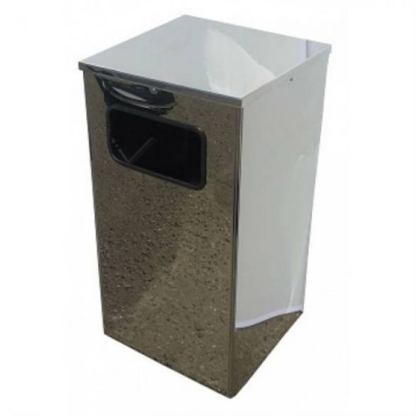 Квадратная урна для мусора Квадро-21 (хром)