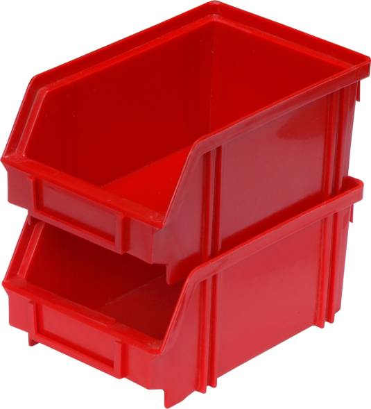 Ящик пластиковый сплошной, 170×105×75 мм, 1.34 л, красный [7968]